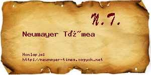 Neumayer Tímea névjegykártya